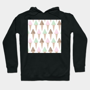 Cute Pastel Summertime Ice Cream Cones Pattern Hoodie